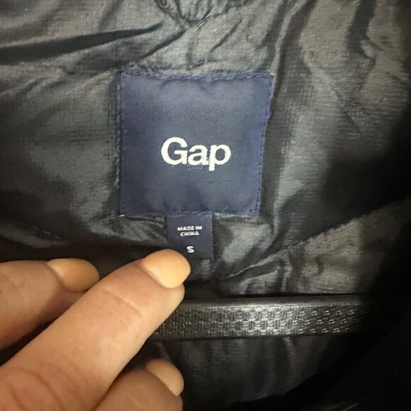 Gap Puffer Jacket Black Lightweight Down‎ Filled Zip & Snap Outdoor Size Small - Picture 6 of 7